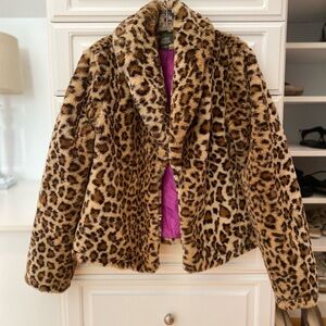 Leopard Print Teddy Jacket -Faux Fur